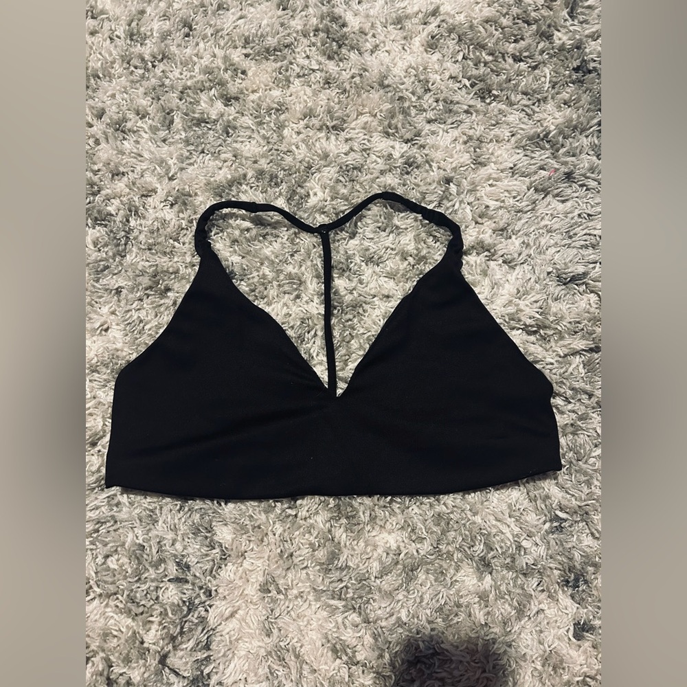 victoria’s secret black open back sports bra 
size M